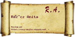 Rácz Anita névjegykártya